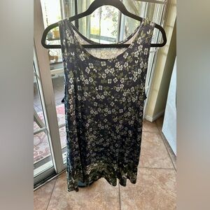 LOGI Layers Navy floral sleeveless casual dress/long top